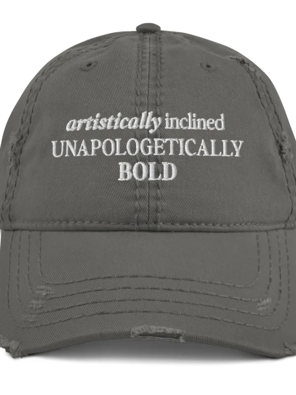 Artistically Inclined (white text) - Distressed Hat - Image 5