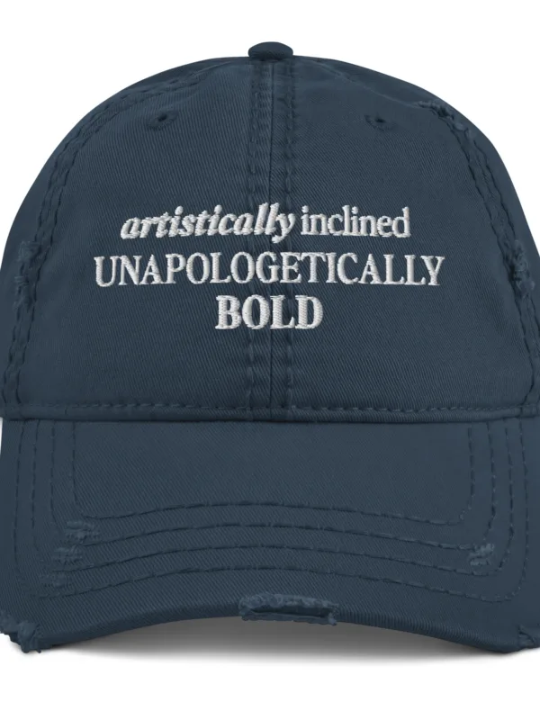 Artistically Inclined (white text) - Distressed Hat - Image 3