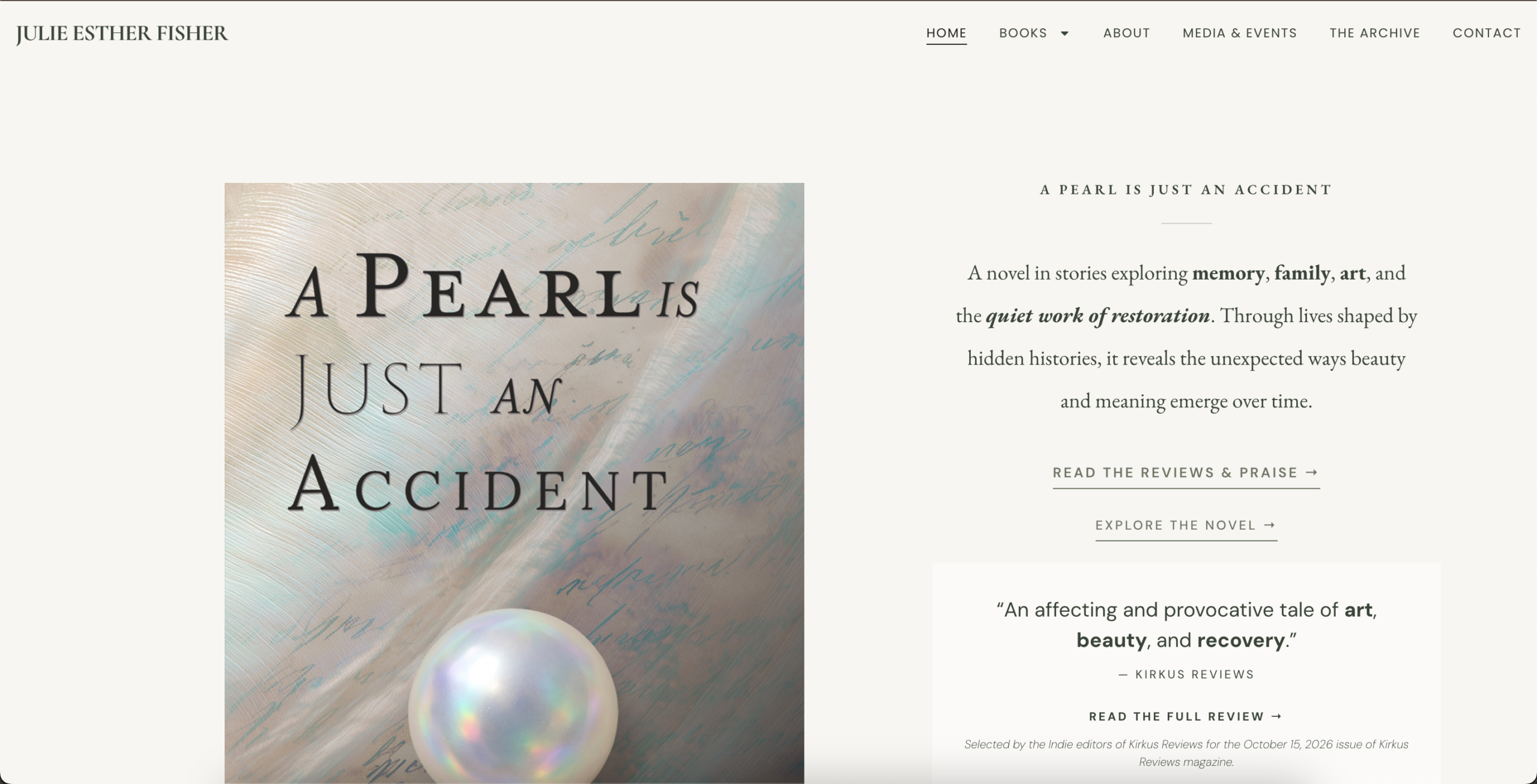 Giving a fiction writer and poet a website that feels like her.